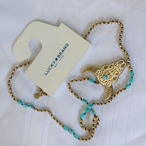 Lucky Brand Bull Skull long necklace